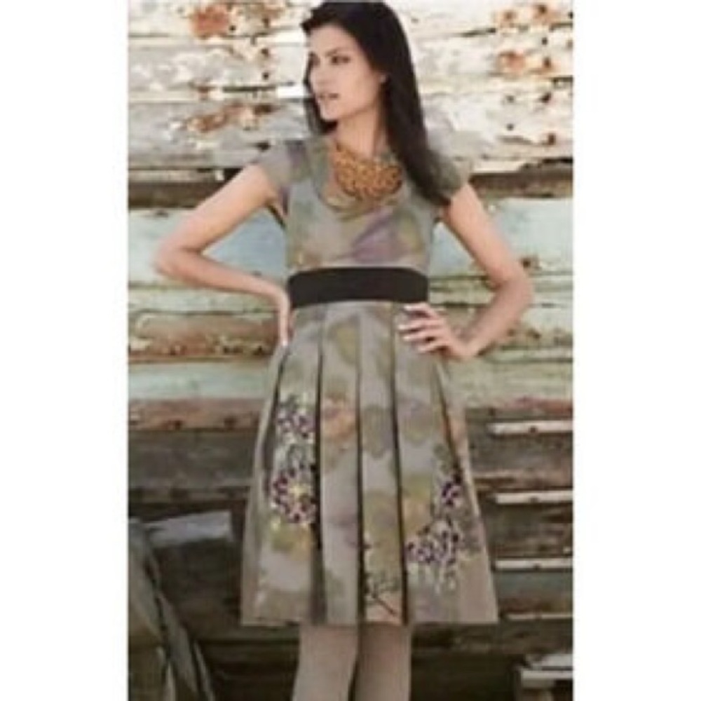 Floreat Anthropologie Travessia Tulle Under Skirt Embroidered Fit & Flare Dress